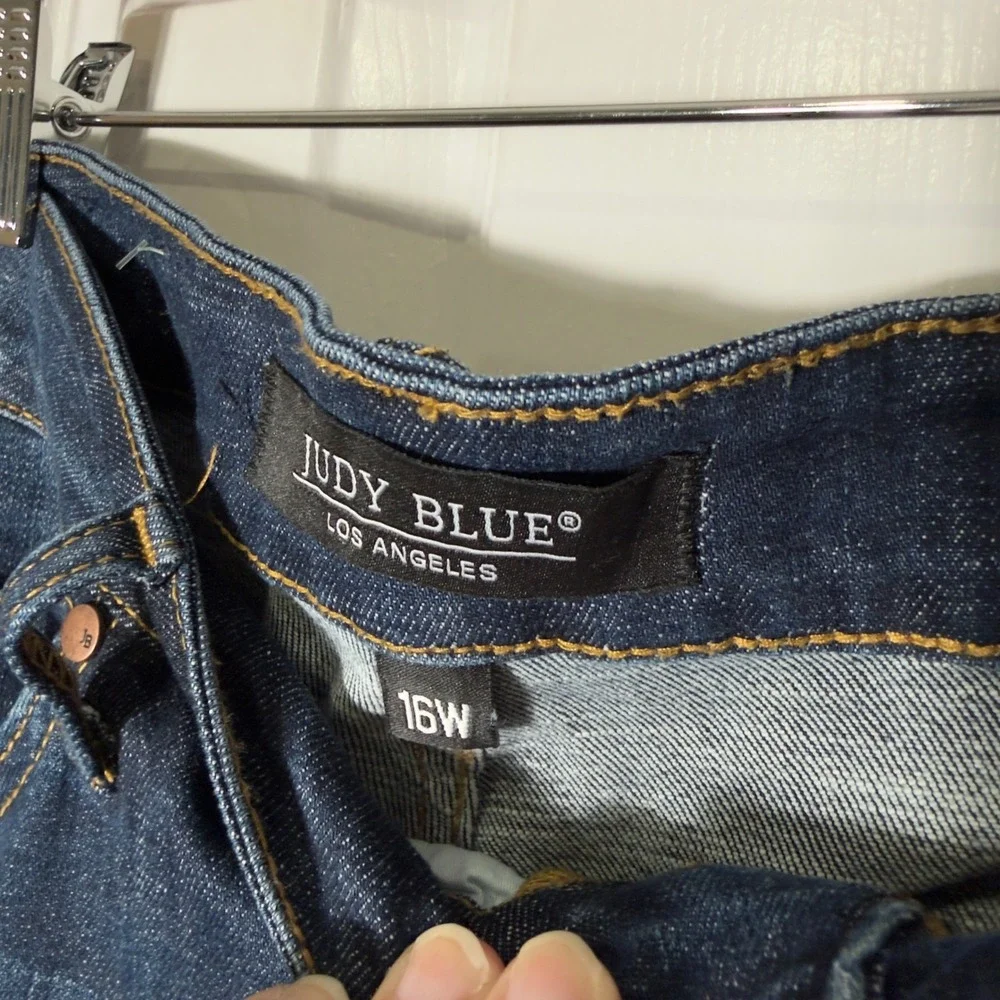 Judy‎ Blue Dark Wash Skinny Jeans Raw Hem Women's Size 16W Plus